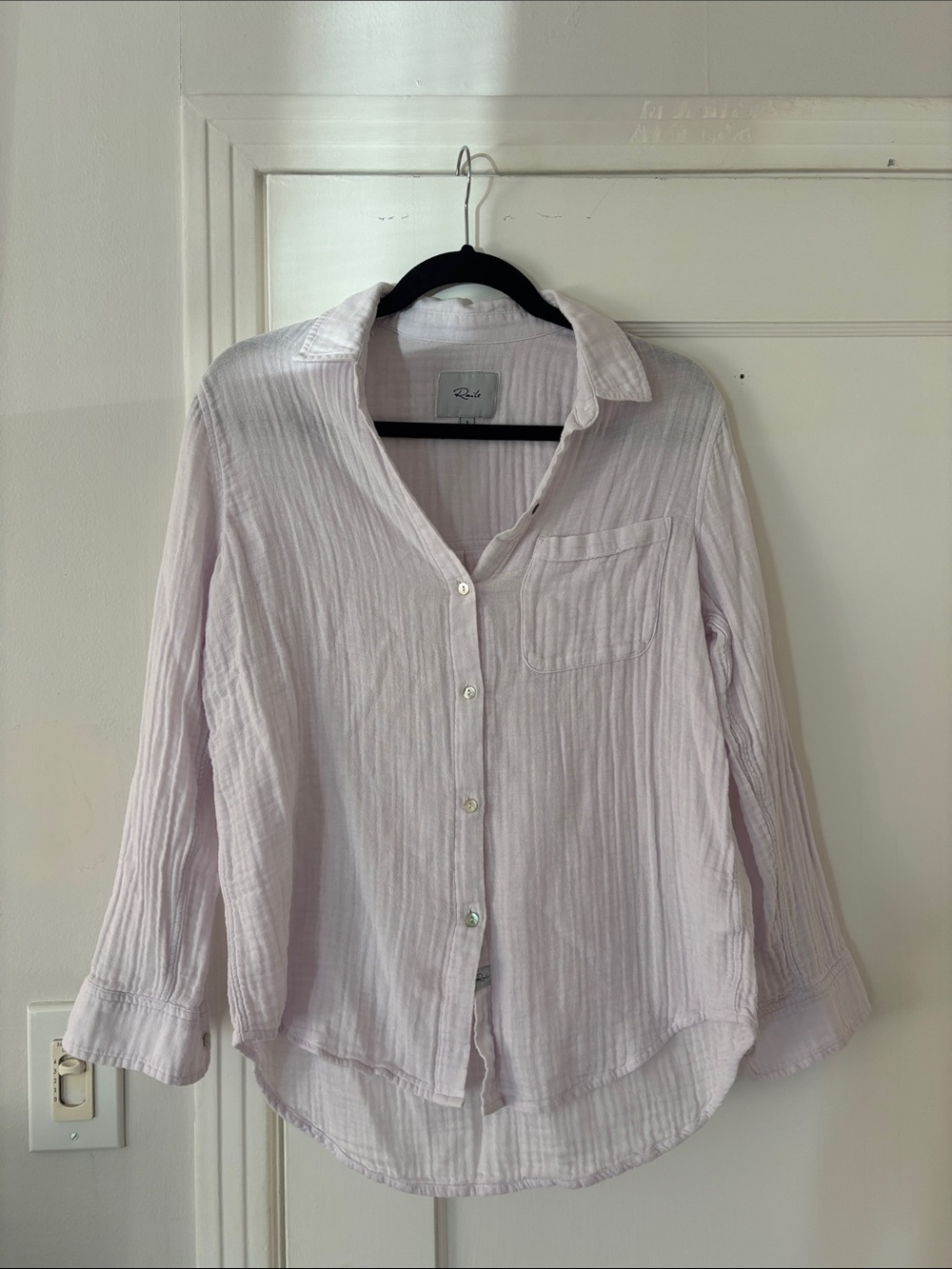 Rails Pale Pink Cotton Gauze Button-Down Shirt